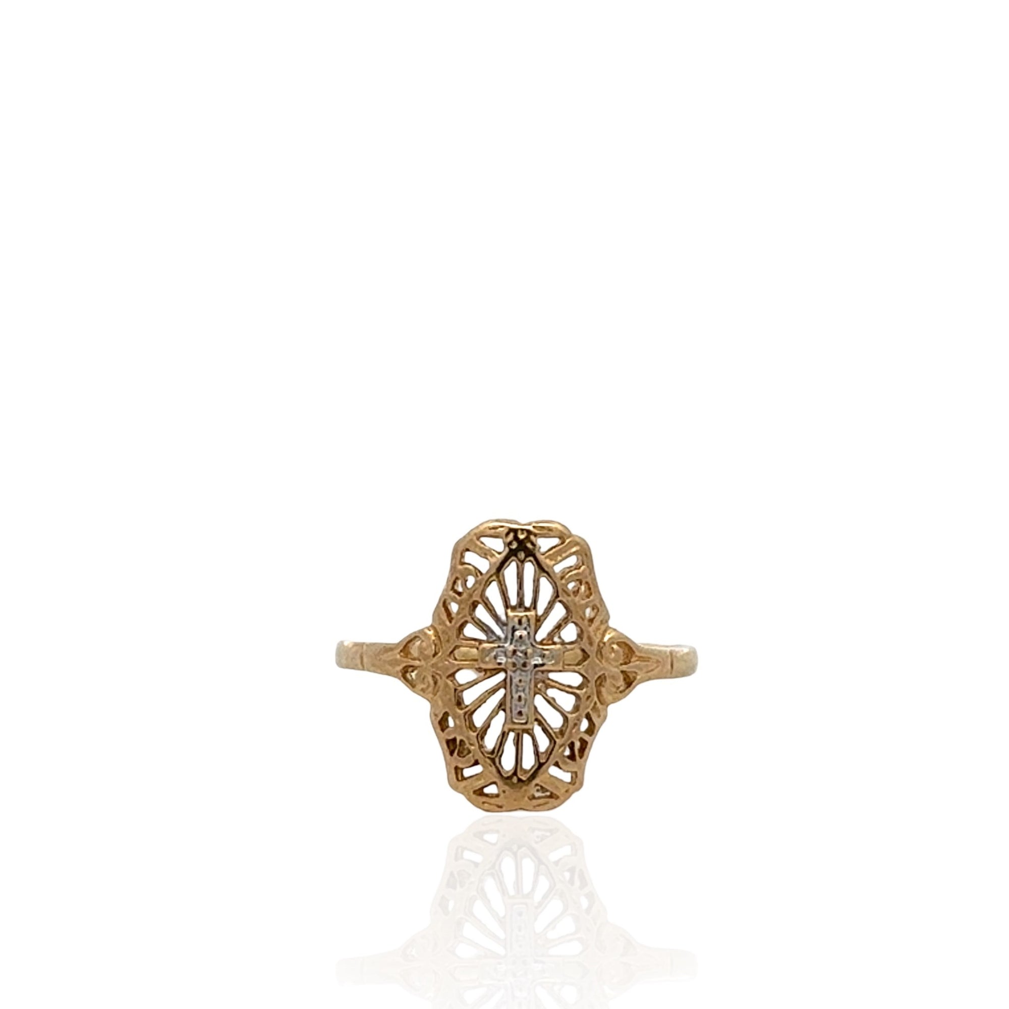 10 Karat Gold Cross Ring