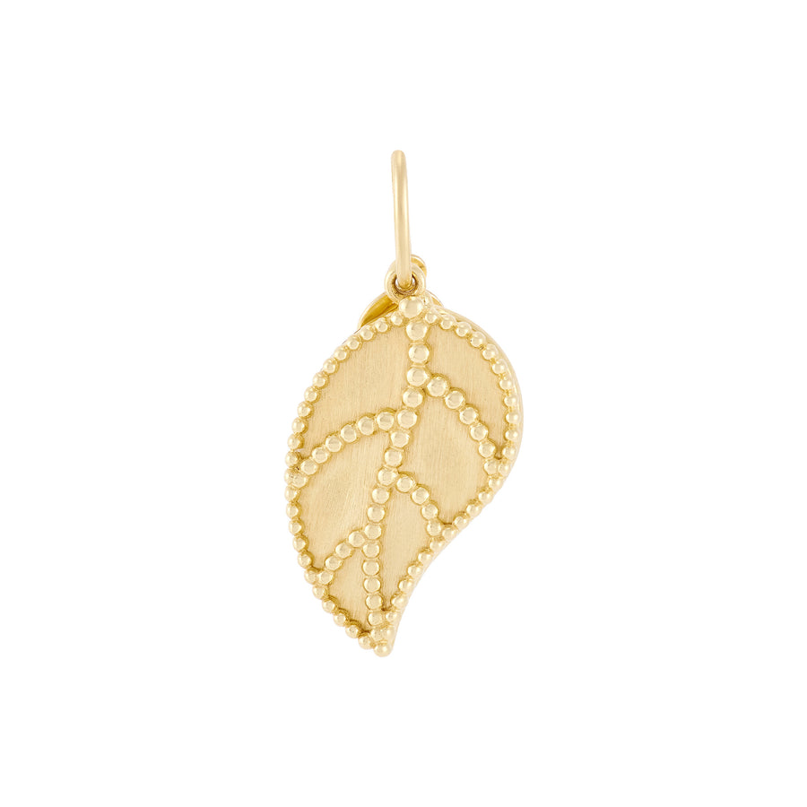 Polished Leaf Charm in 14K Yellow Gold