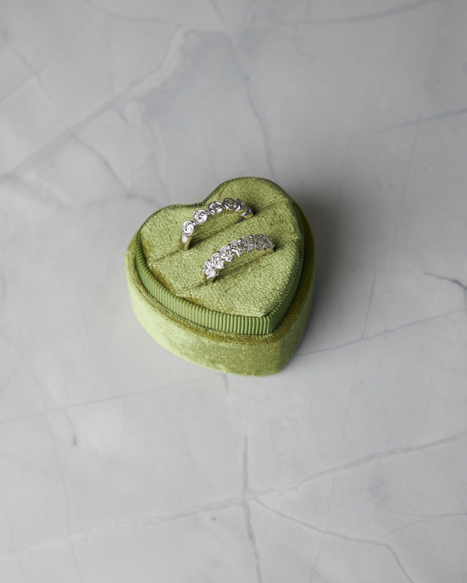 Platinum Oval Cut Diamond Band