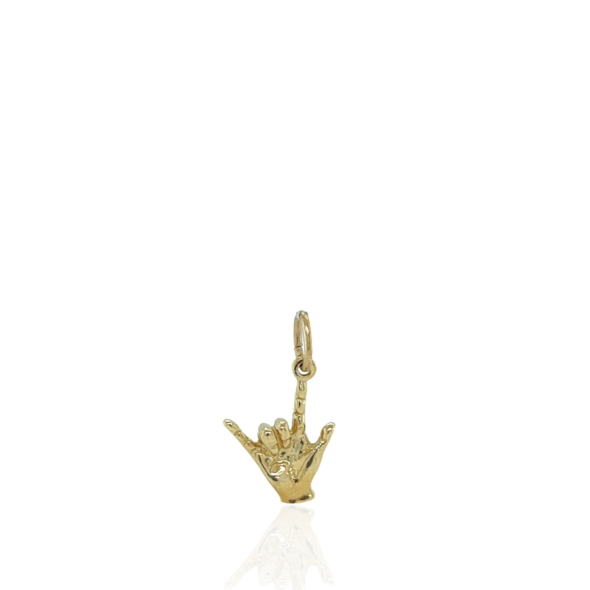 14 Karat Yellow Gold Love-In-Sign-Language Charm