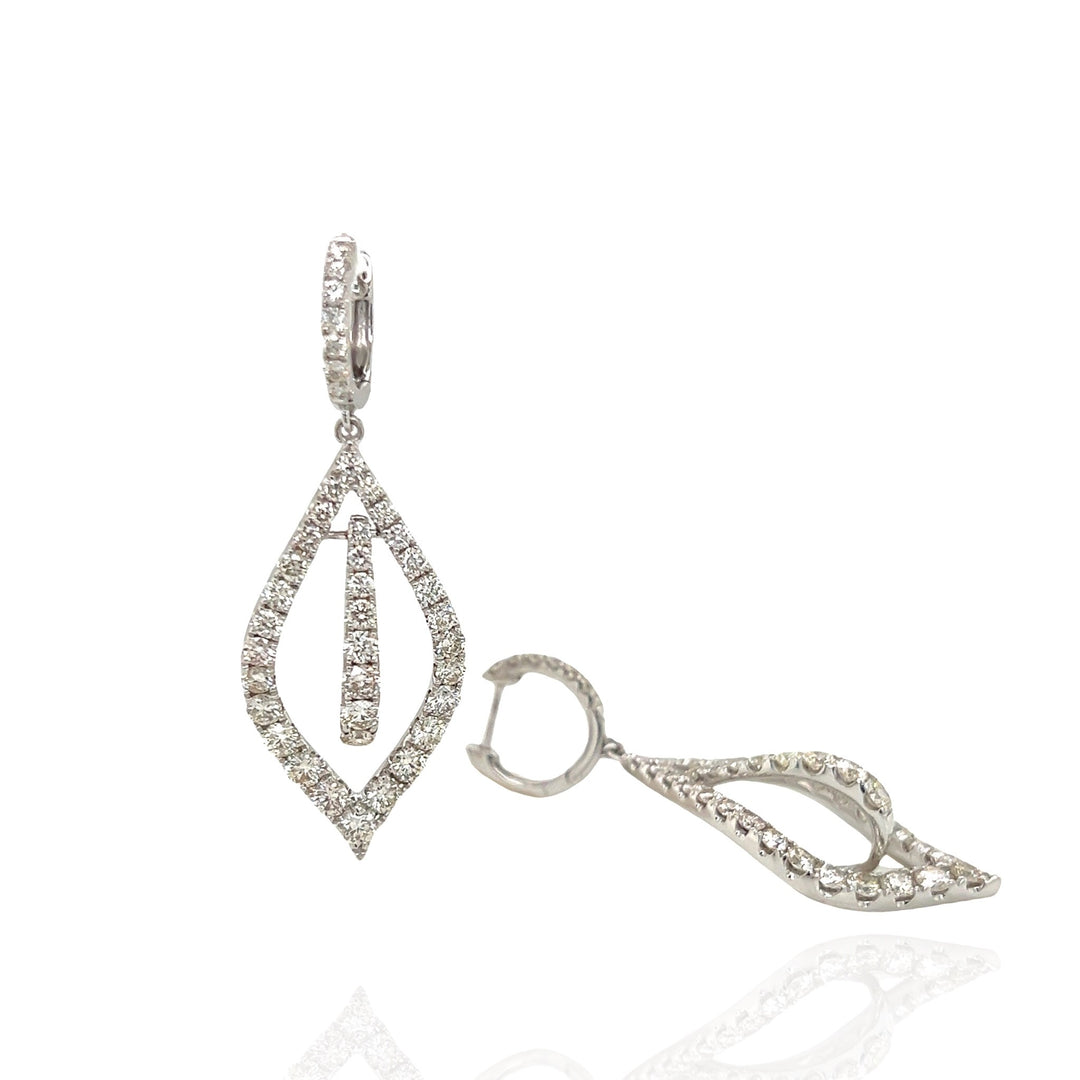 14 Karat White Gold Diamond Chandelier Earrings