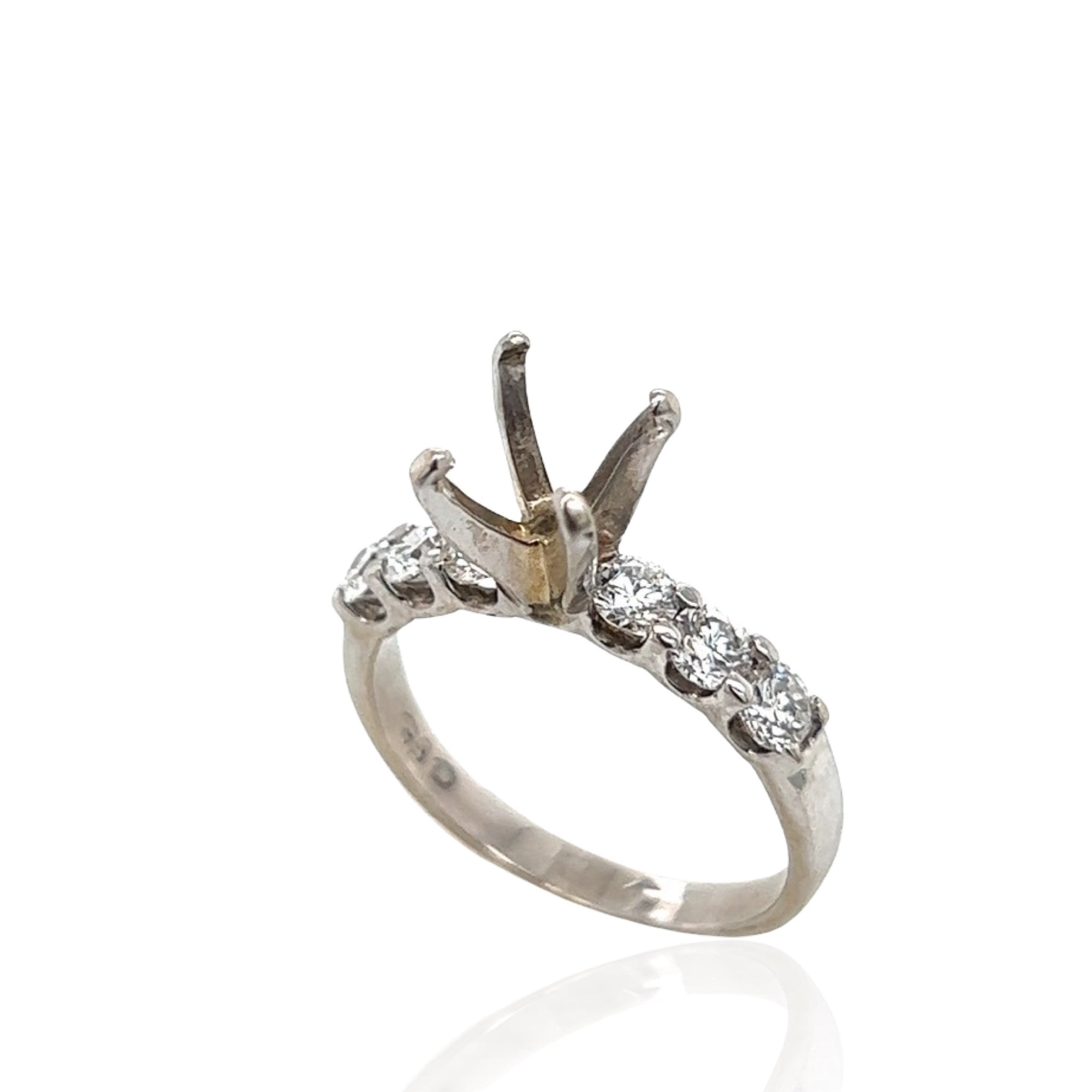 14 Karat White Gold Semi Mounting