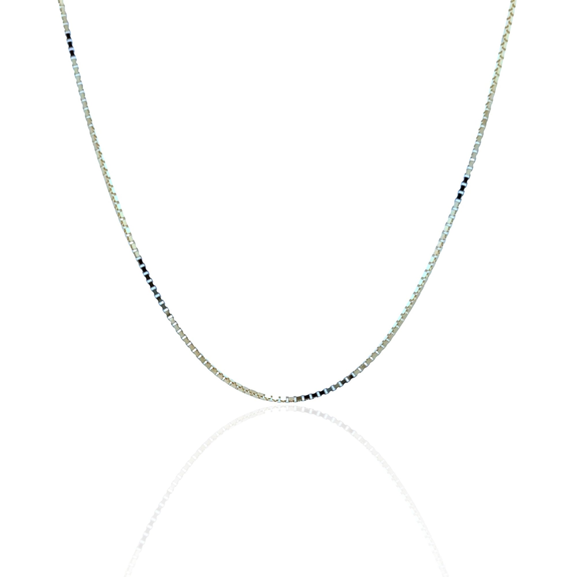 14 Karat White Gold Box Chain