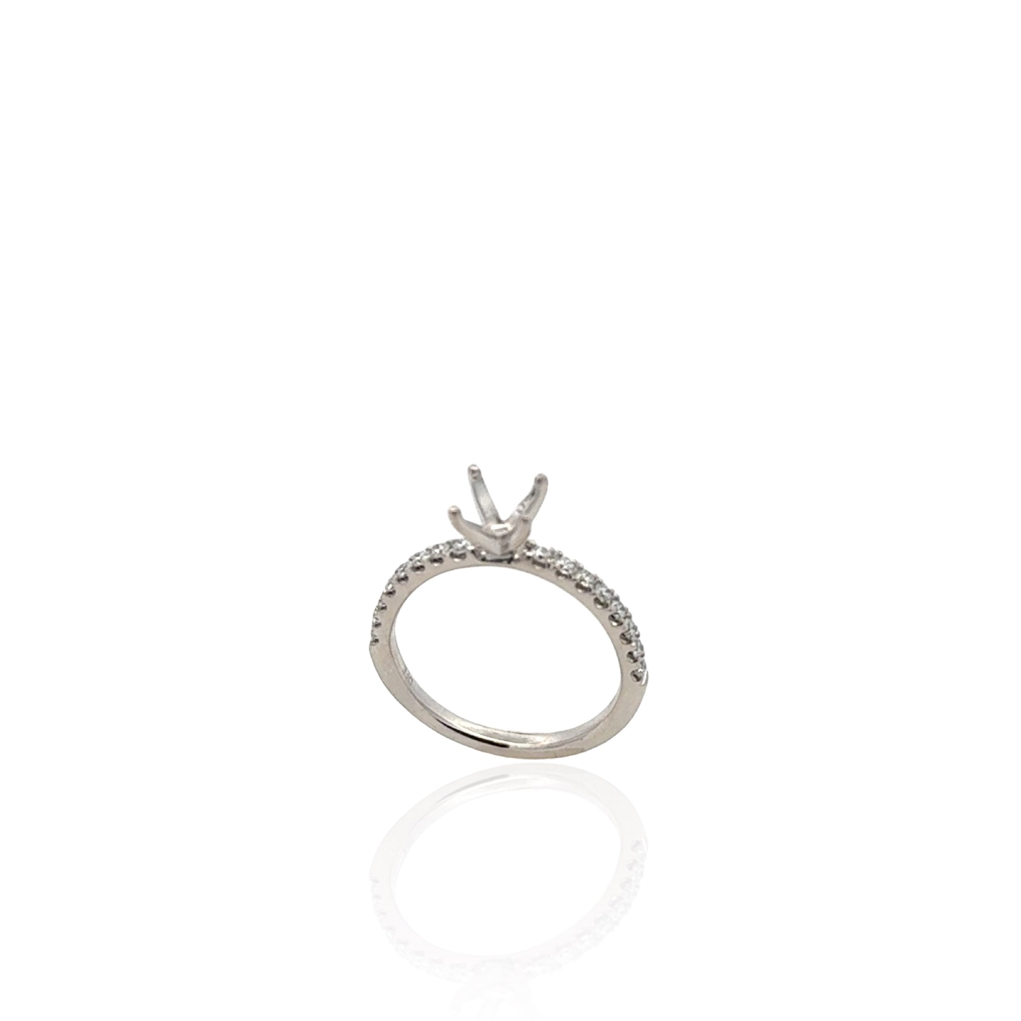 14 Karat White Gold Diamond Semi-mount Ring