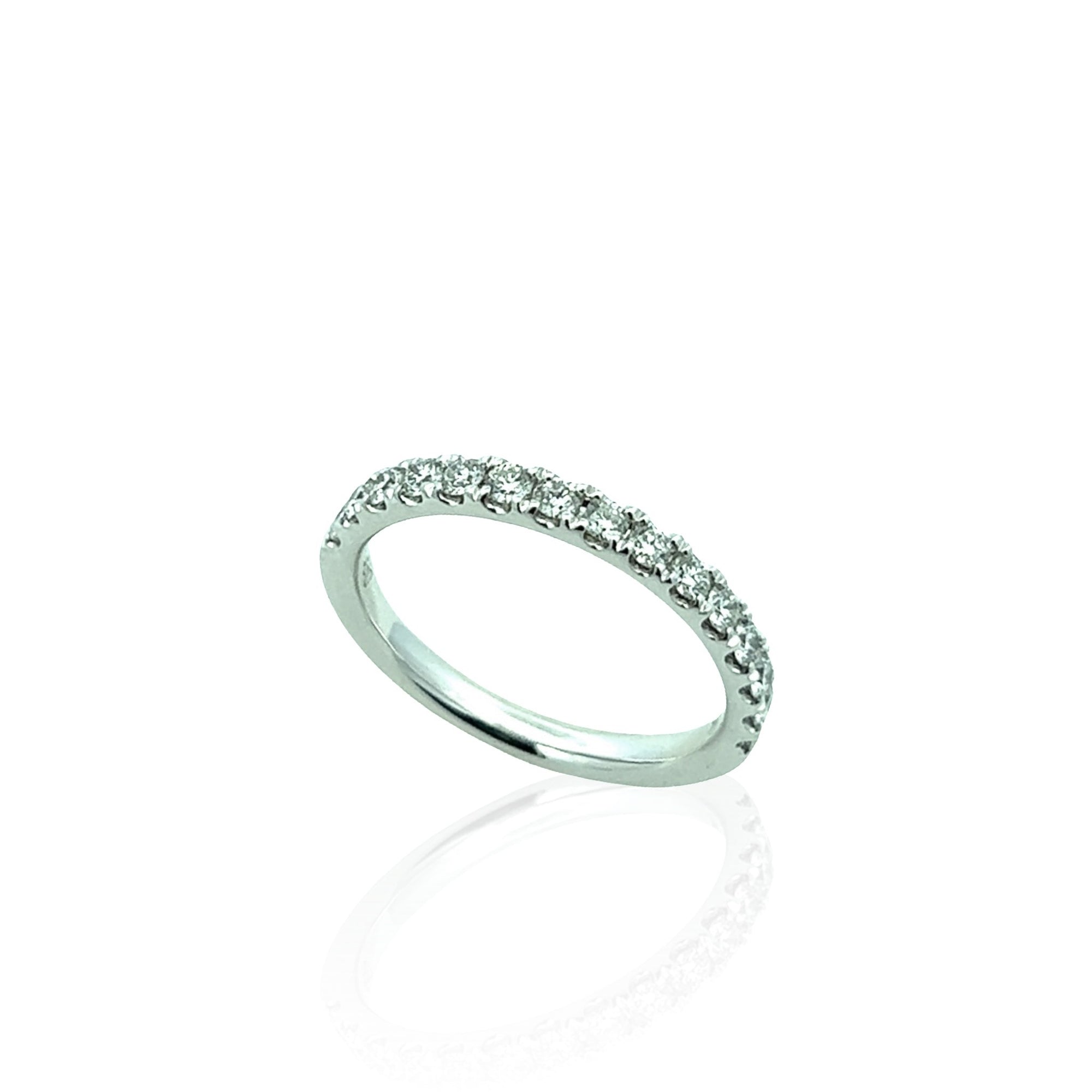14 Karat White Gold Diamond Band