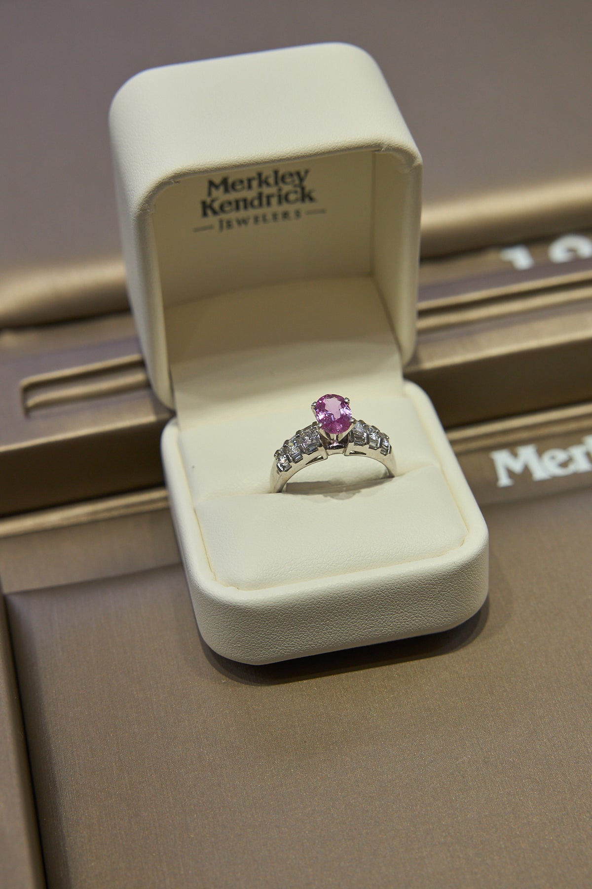 18 Karat Pink Sapphire and Diamond Ring