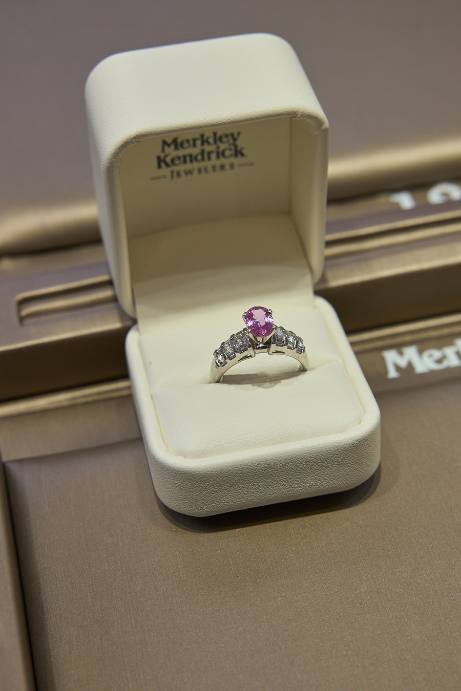 18 Karat Pink Sapphire and Diamond Ring