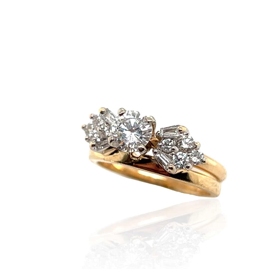 14 Karat Yellow Gold Diamond Ring with Enhancer