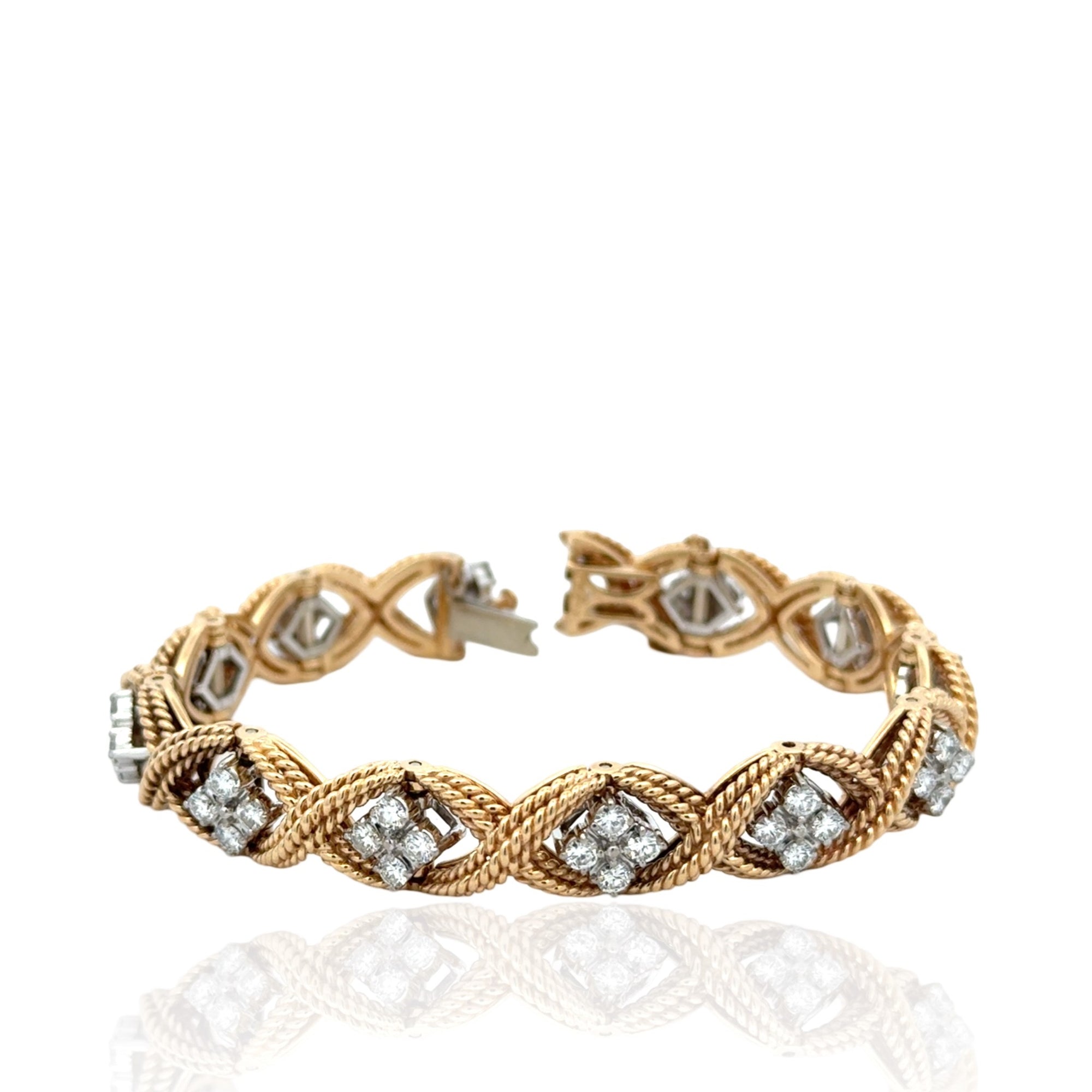 Jabel Die-Struck Diamond Bracelet in 14K Gold, 2.82ctw