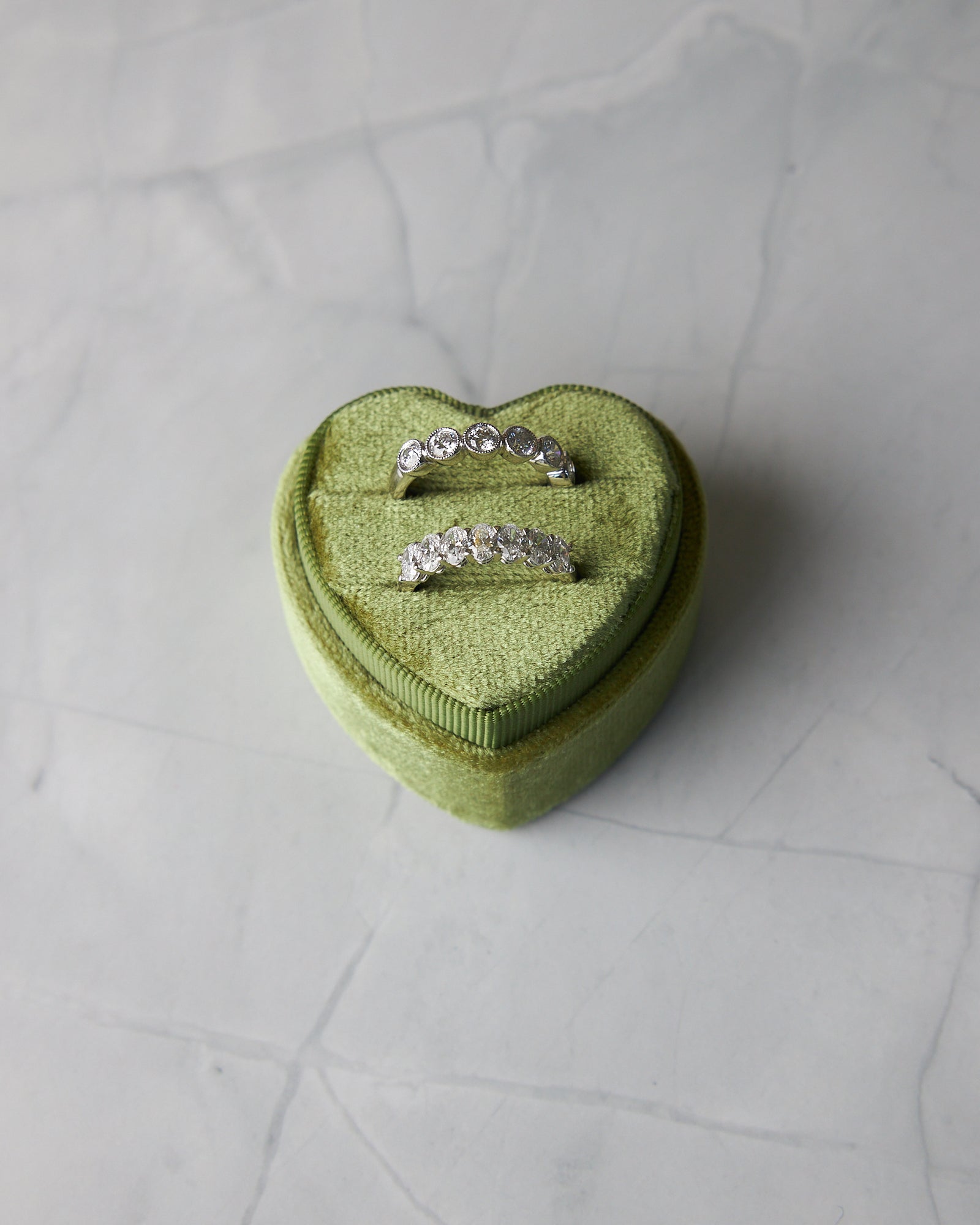 Platinum Oval Cut Diamond Band