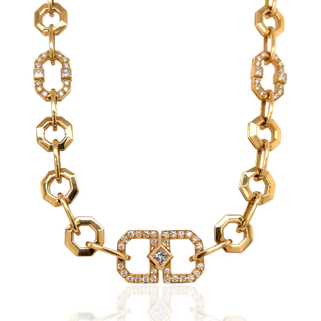18 Karat Yellow Gold and Diamond Necklace