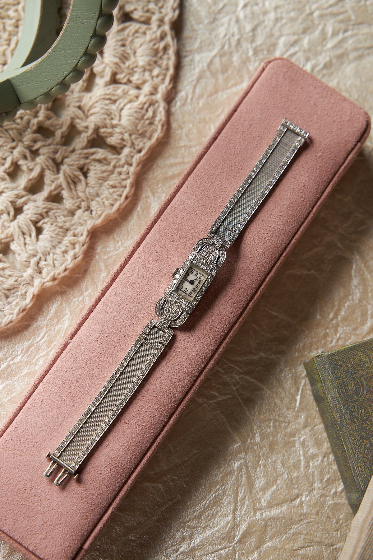 Platinum Sapphire and Diamond Watch