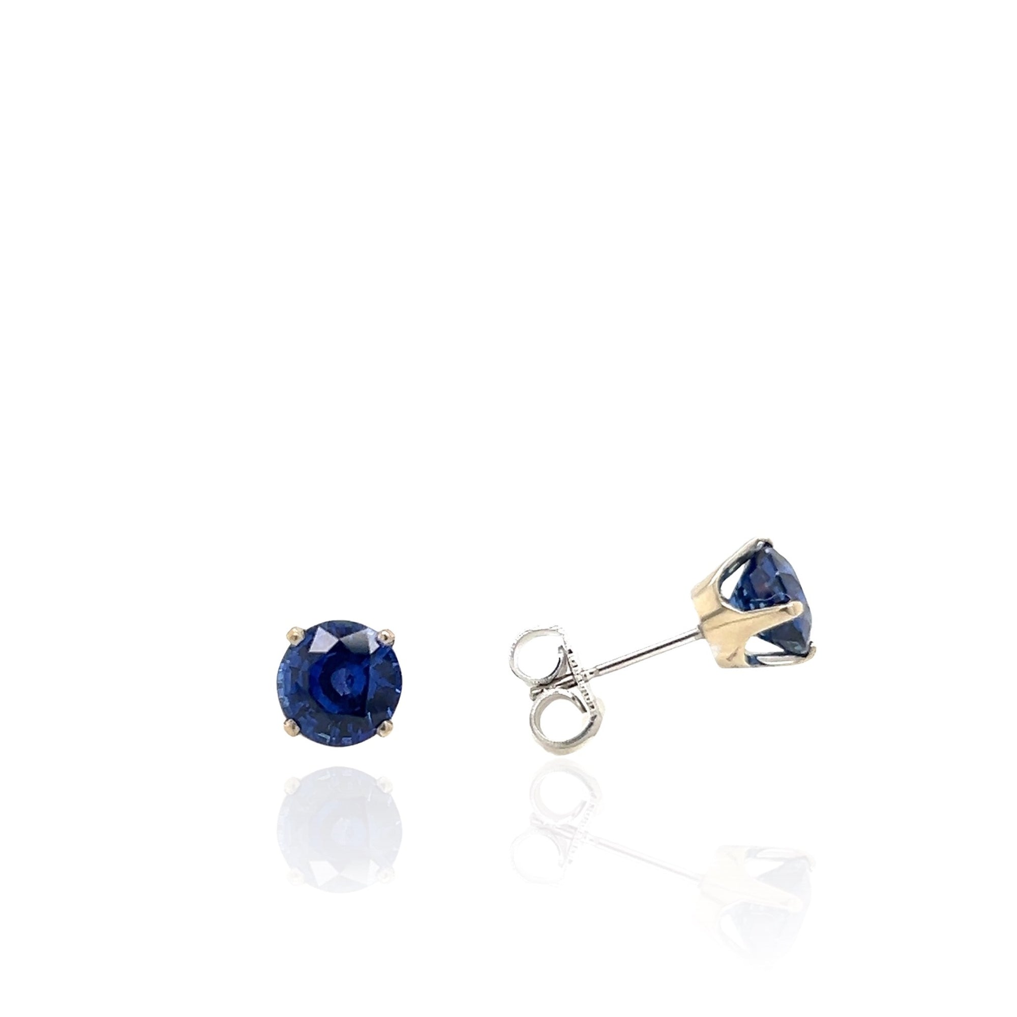 14 Karat White Gold Ceylon Sapphire Earrings