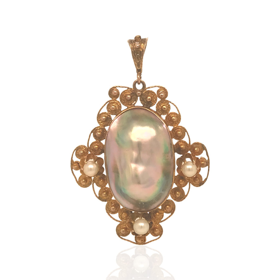 14 Karat Mabé Pearl Pendant (chain not included)