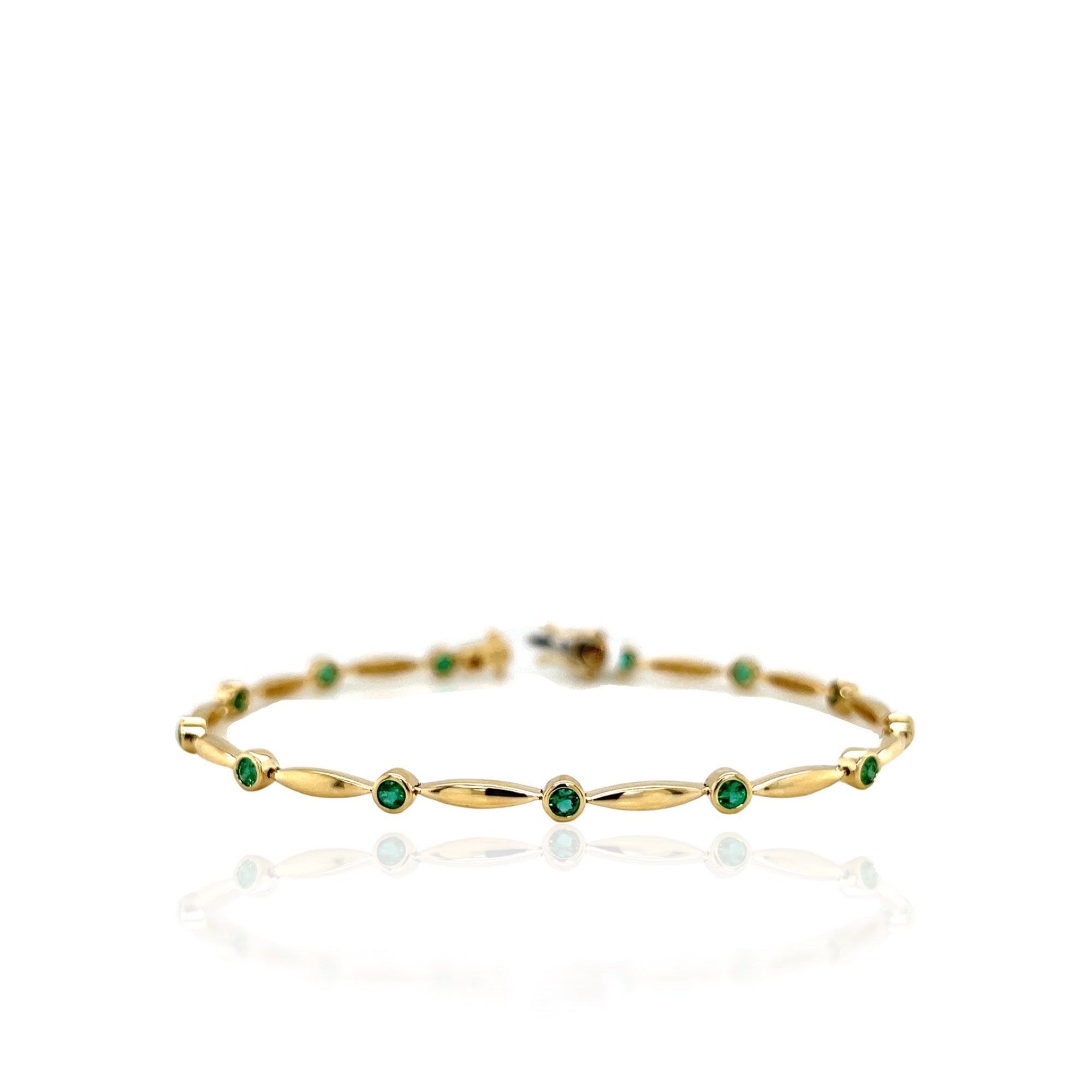Emerald Bracelet in 14K Yellow Gold