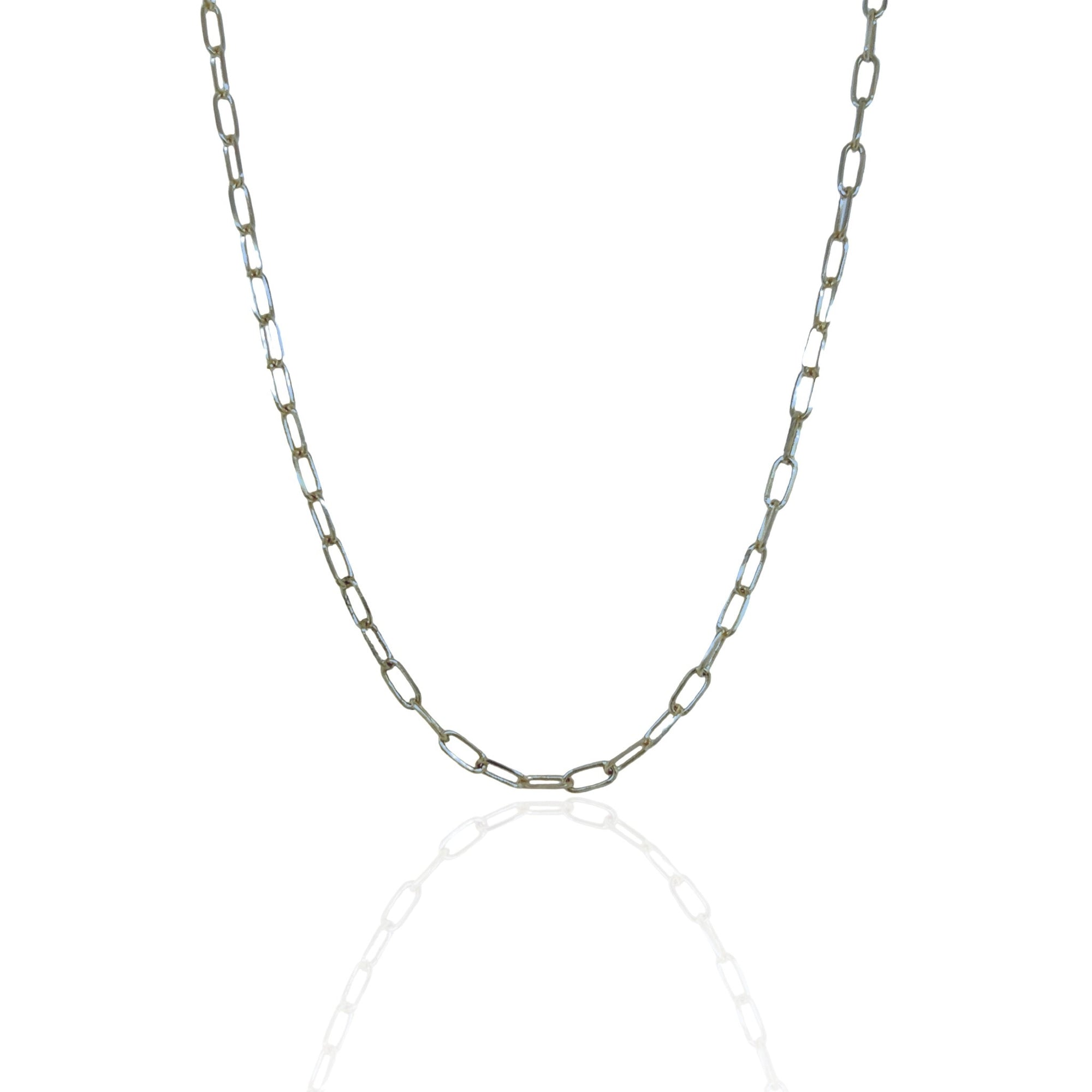 14 Karat White Gold Paperclip Chain
