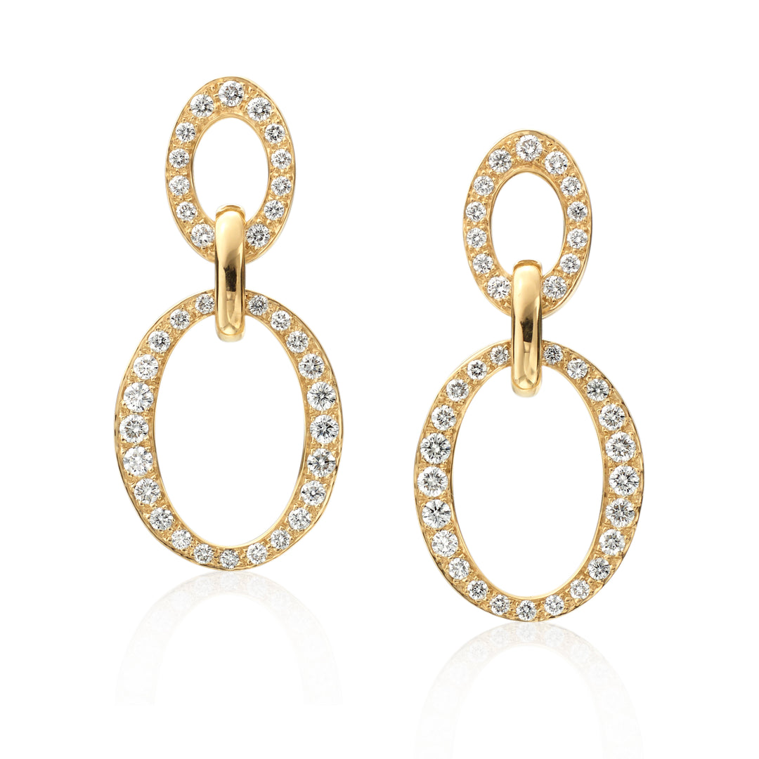 18 Karat Yellow Gold and Diamond 'Carousel' Earrings