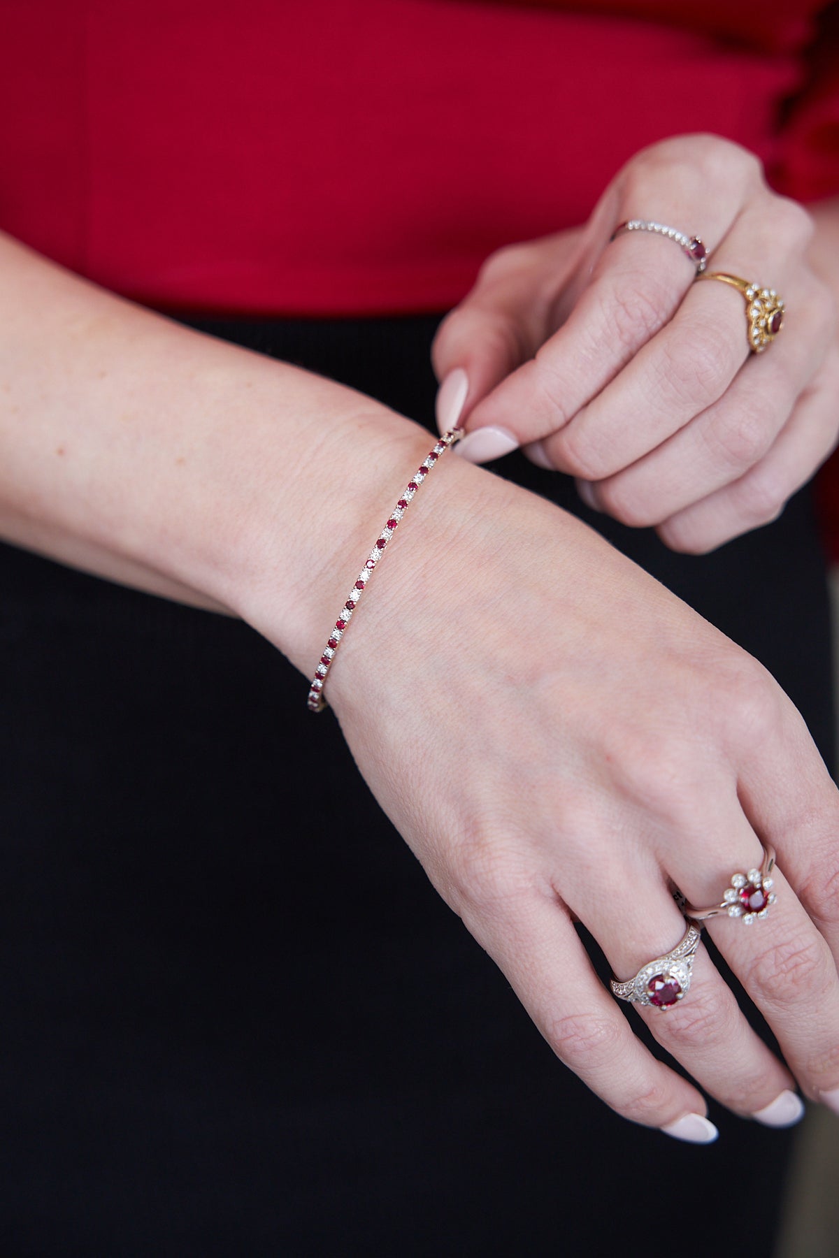 Platinum Ruby and Diamond Ring