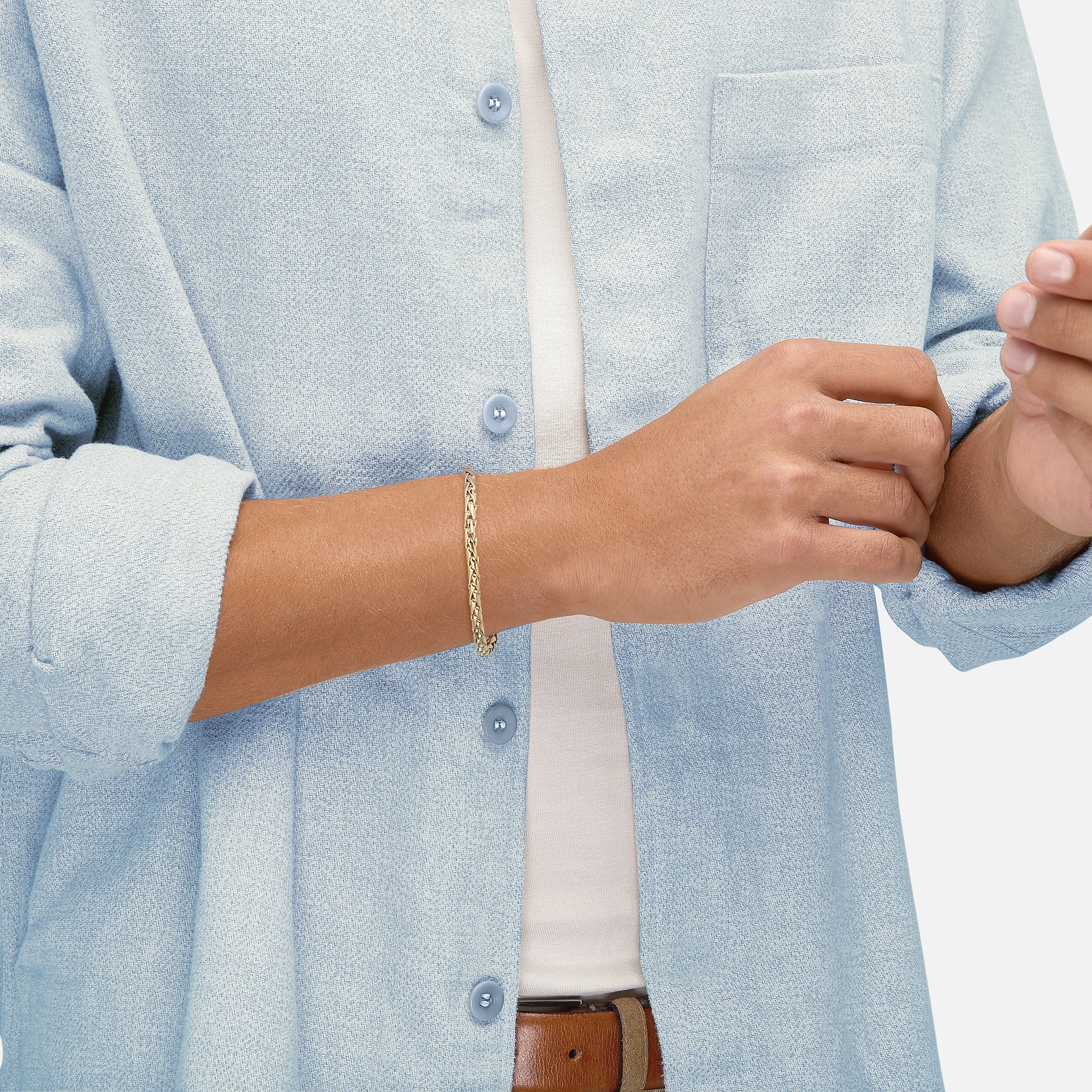 14 Karat Yellow Gold Hollow Weave Link Bracelet