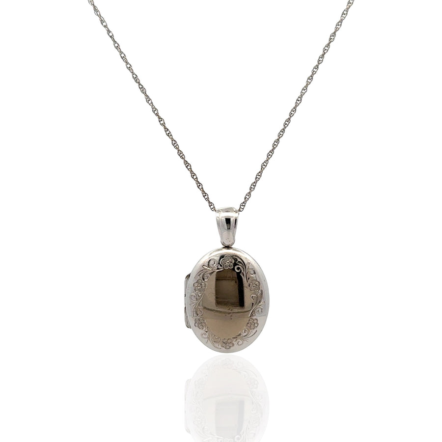 18 Karat White Gold Locket