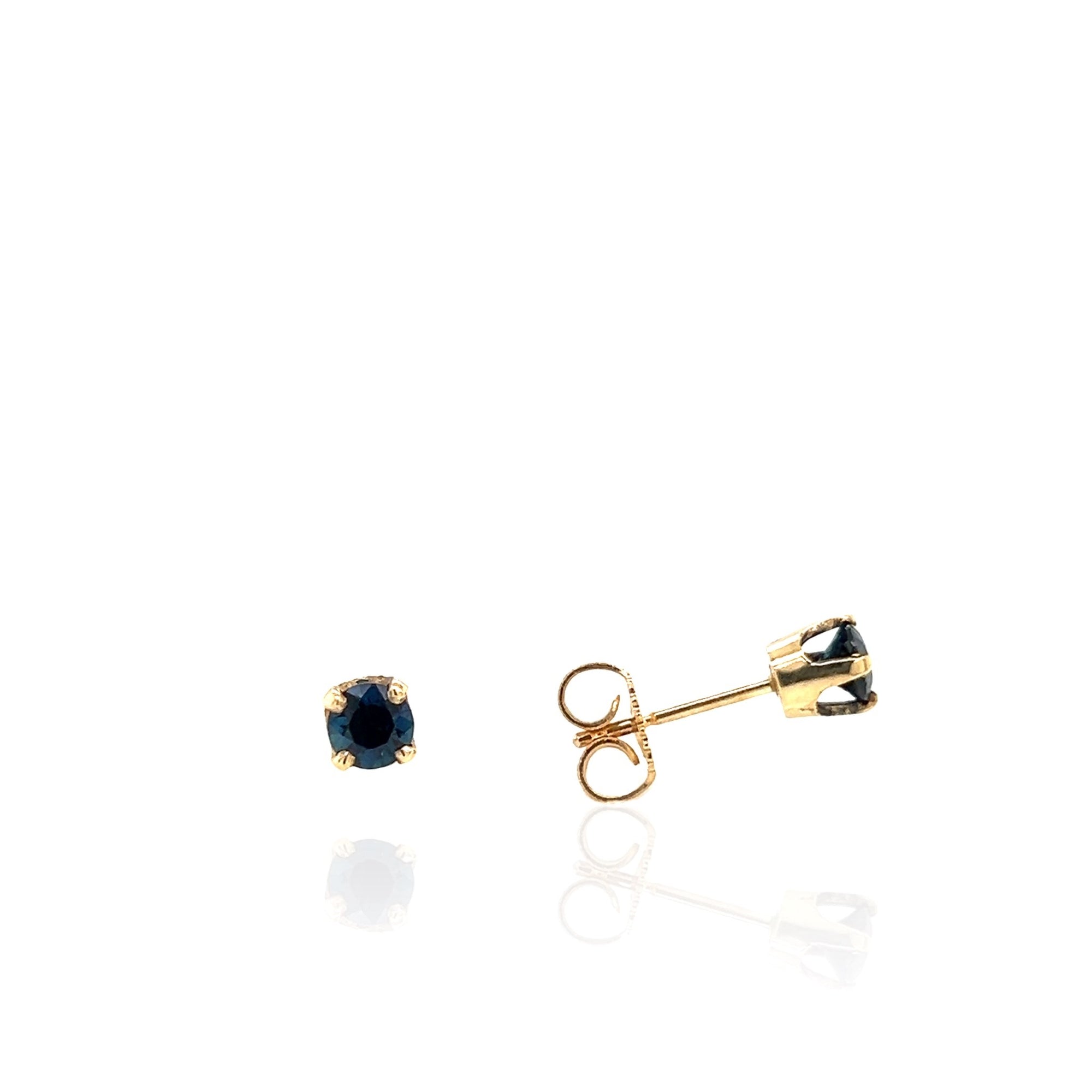 14 Karat Yellow Gold Sapphire Earrings