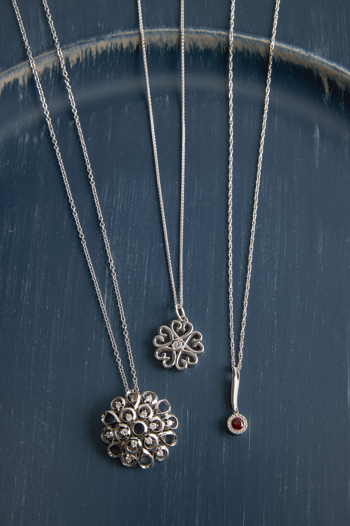 14 Karat White Gold Diamond Necklace