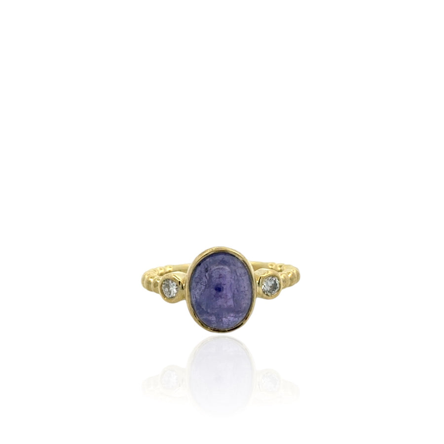 Tanzanite & Diamond Ring in 14K Yellow Gold