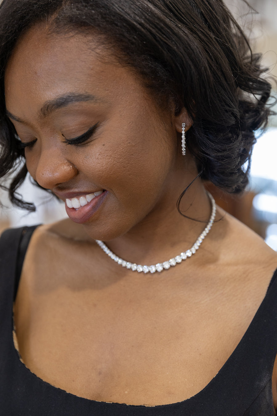 14 Karat White Gold Diamond Earrings