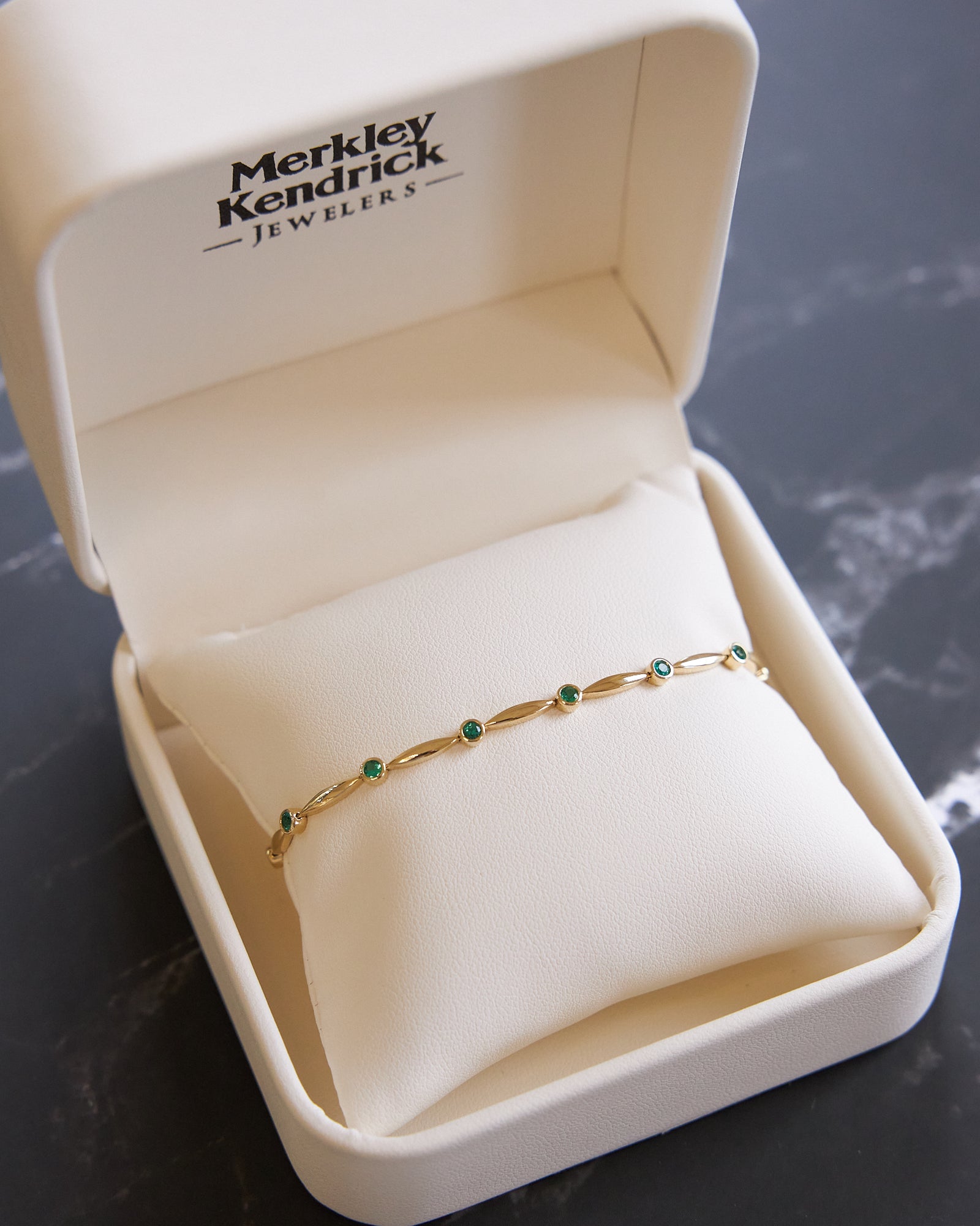 Emerald Bracelet in 14K Yellow Gold