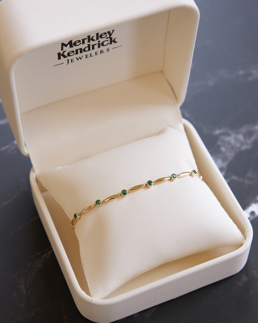 Emerald Bracelet in 14K Yellow Gold