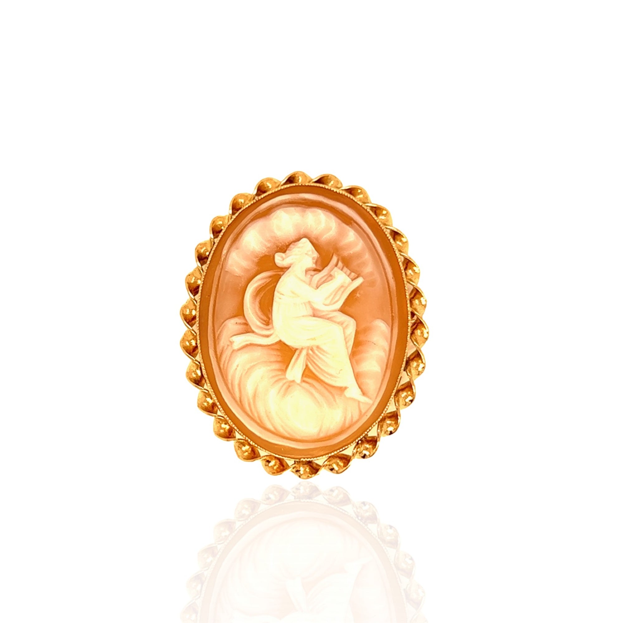 10 Karat Yellow Gold Convertible Cameo Brooch to Pendant
