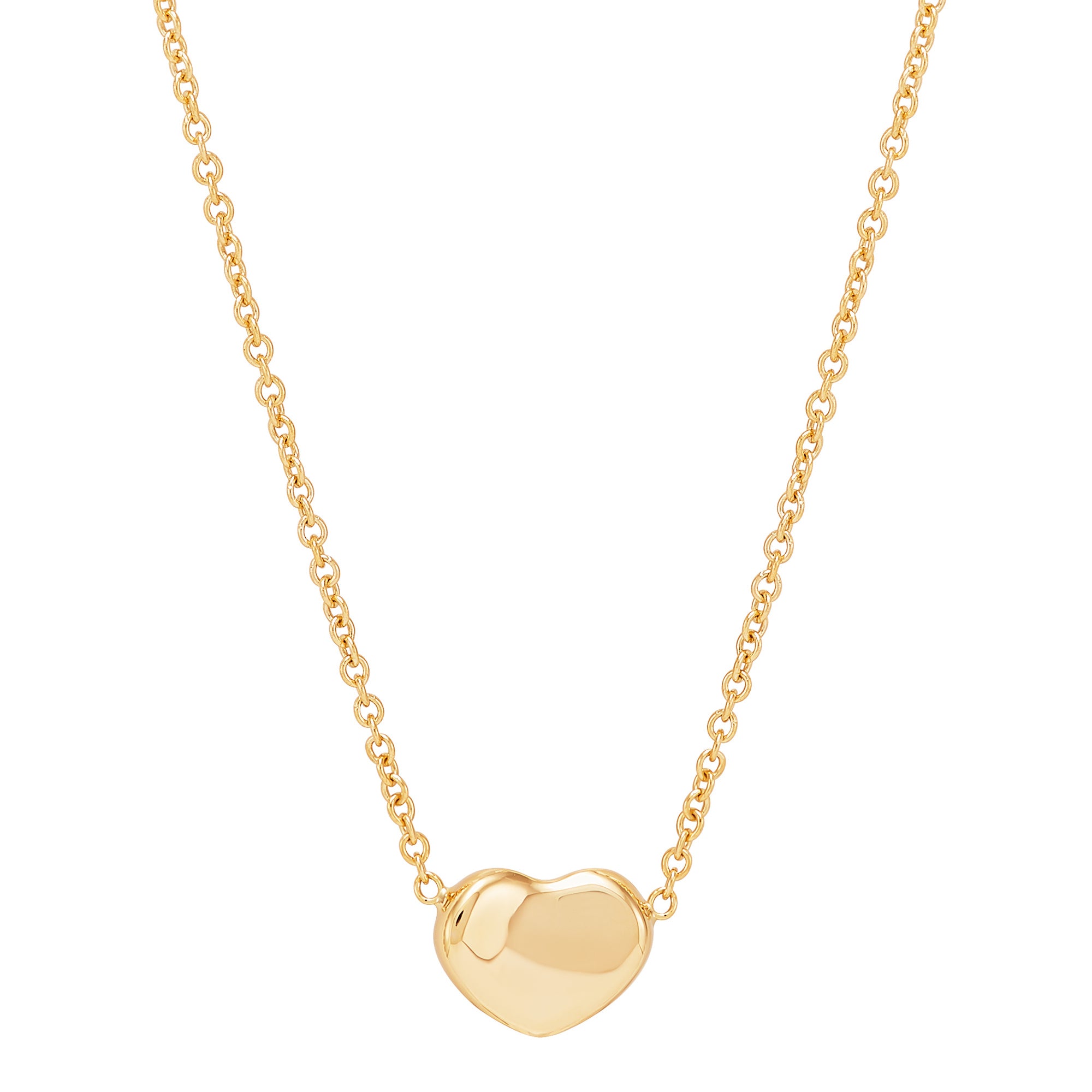 Heart Station Necklace in 14K Yellow Gold