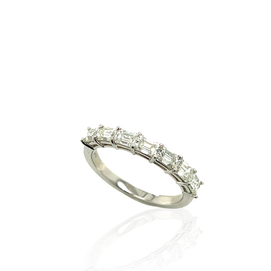 Platinum Emerald Cut Diamond Band