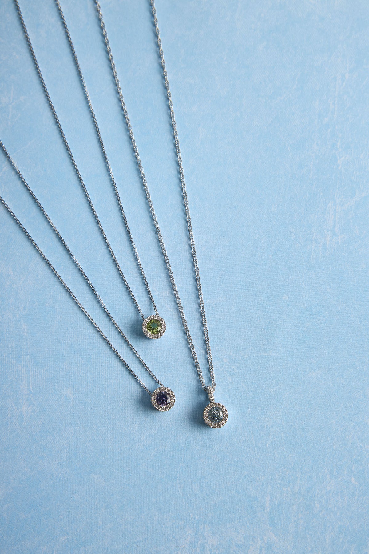 14 Karat White Gold Alexandrite and Diamond Necklace