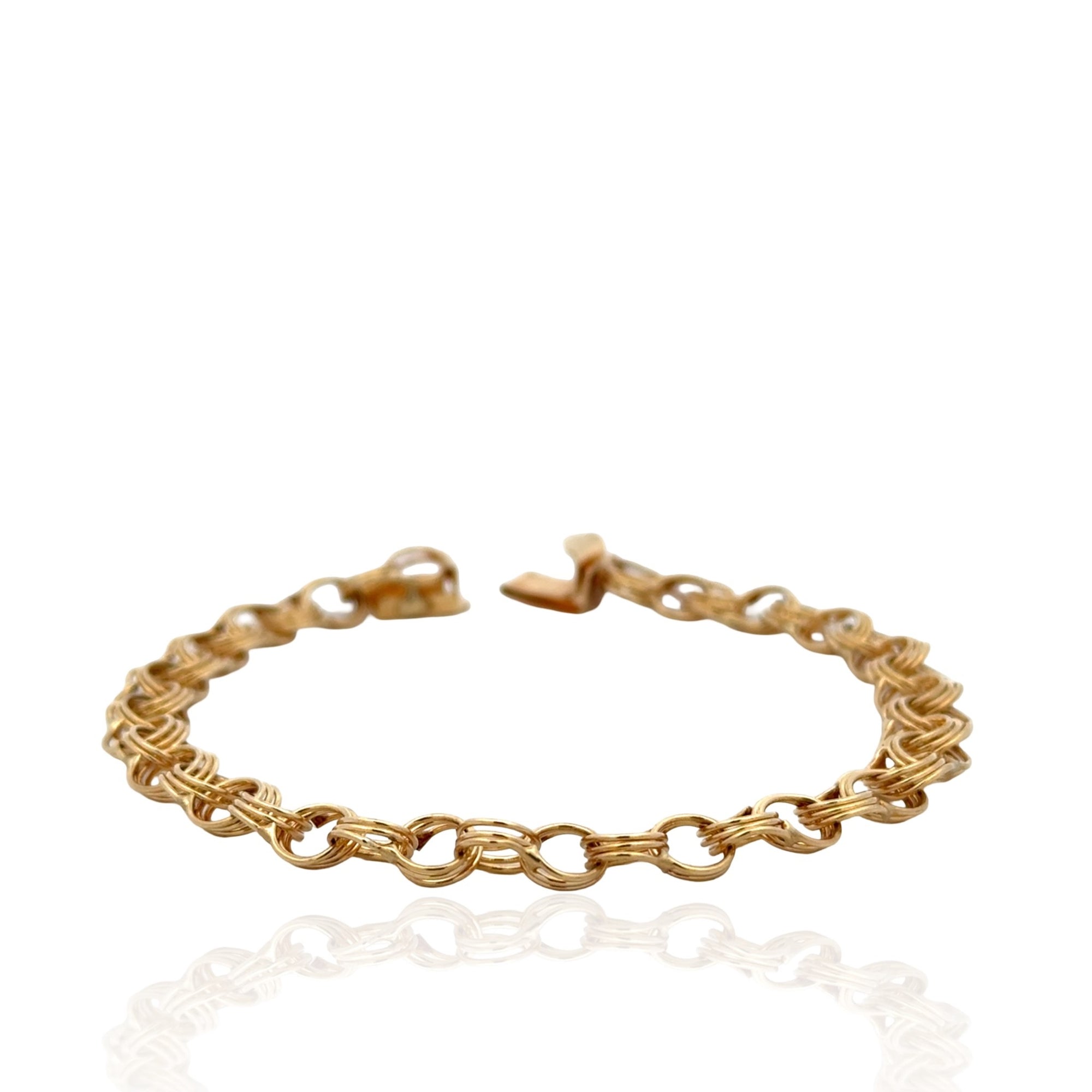 14 Karat Yellow Gold Handmade Charm Bracelet