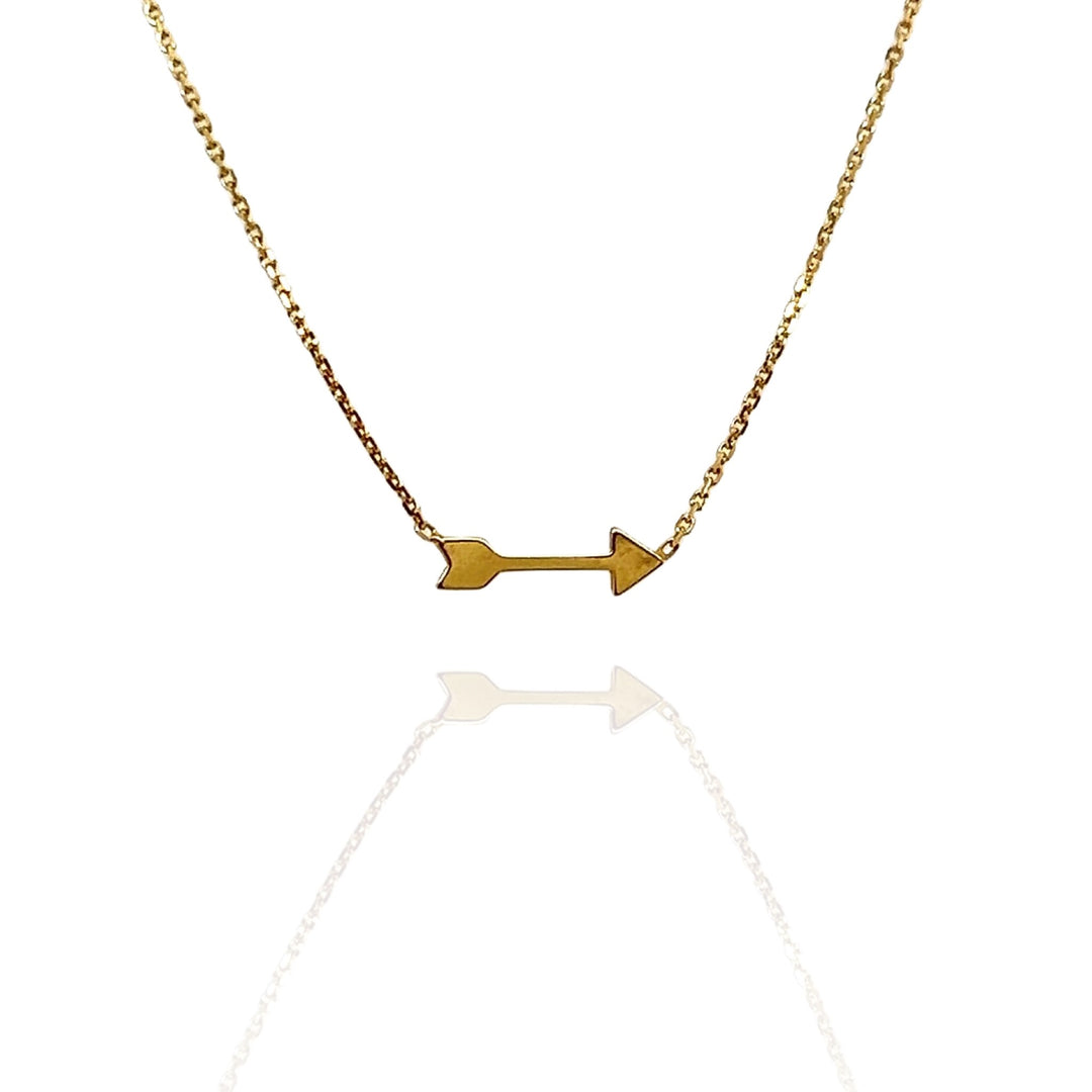 14 Karat Yellow Gold Arrow Necklace
