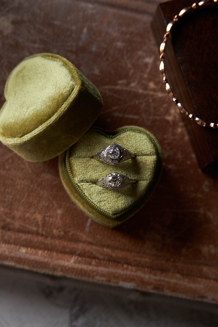 18 Karat Art Deco Filigree Engagement Ring