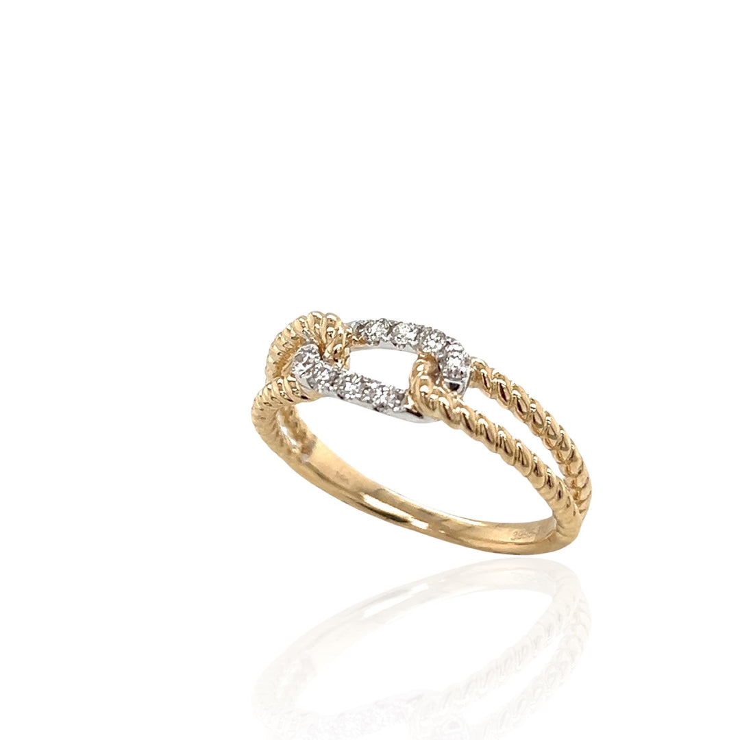 14 Karat White and Yellow Gold Diamond Ring