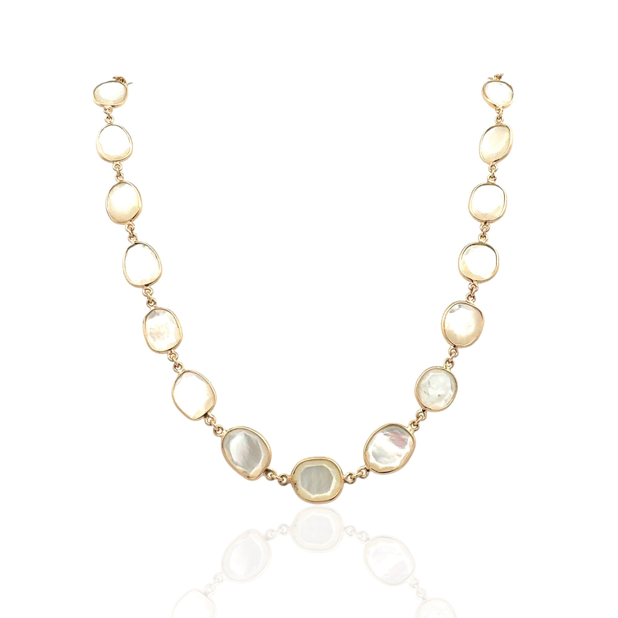 14 Karat Yellow Gold Mother Of Pearl Necklace