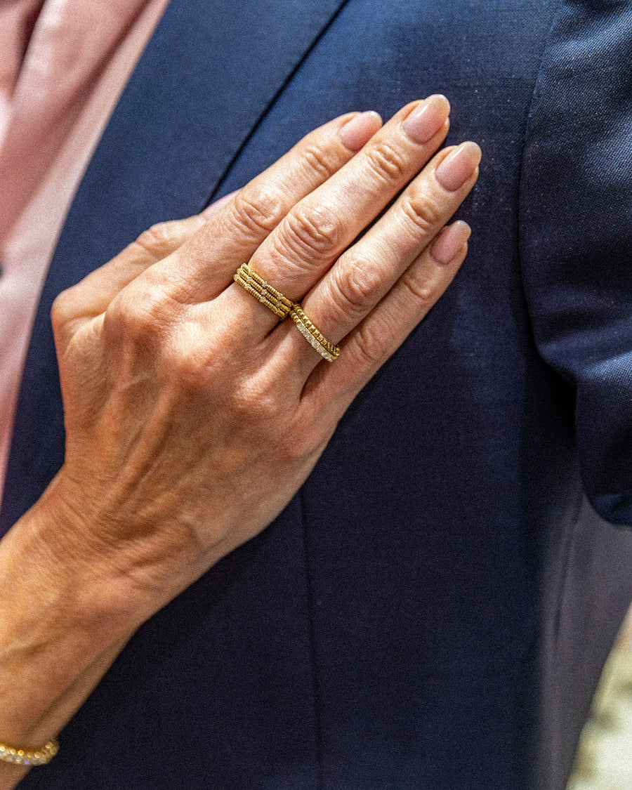 14 Karat Yellow Gold Diamond Flexie Ring