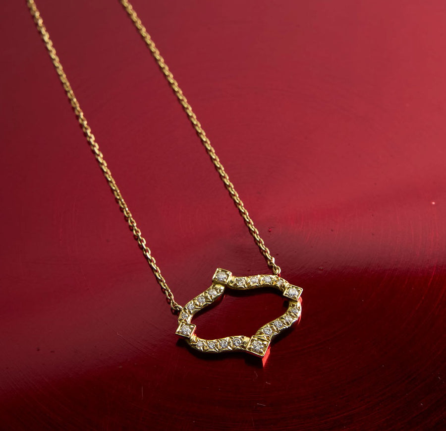 18 Karat Yellow Gold and Diamond Necklace