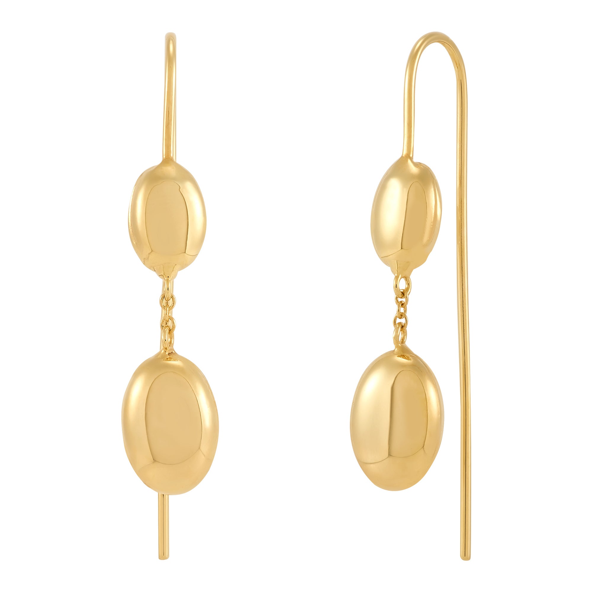 14Kt Yellow Dangle Beads Earring