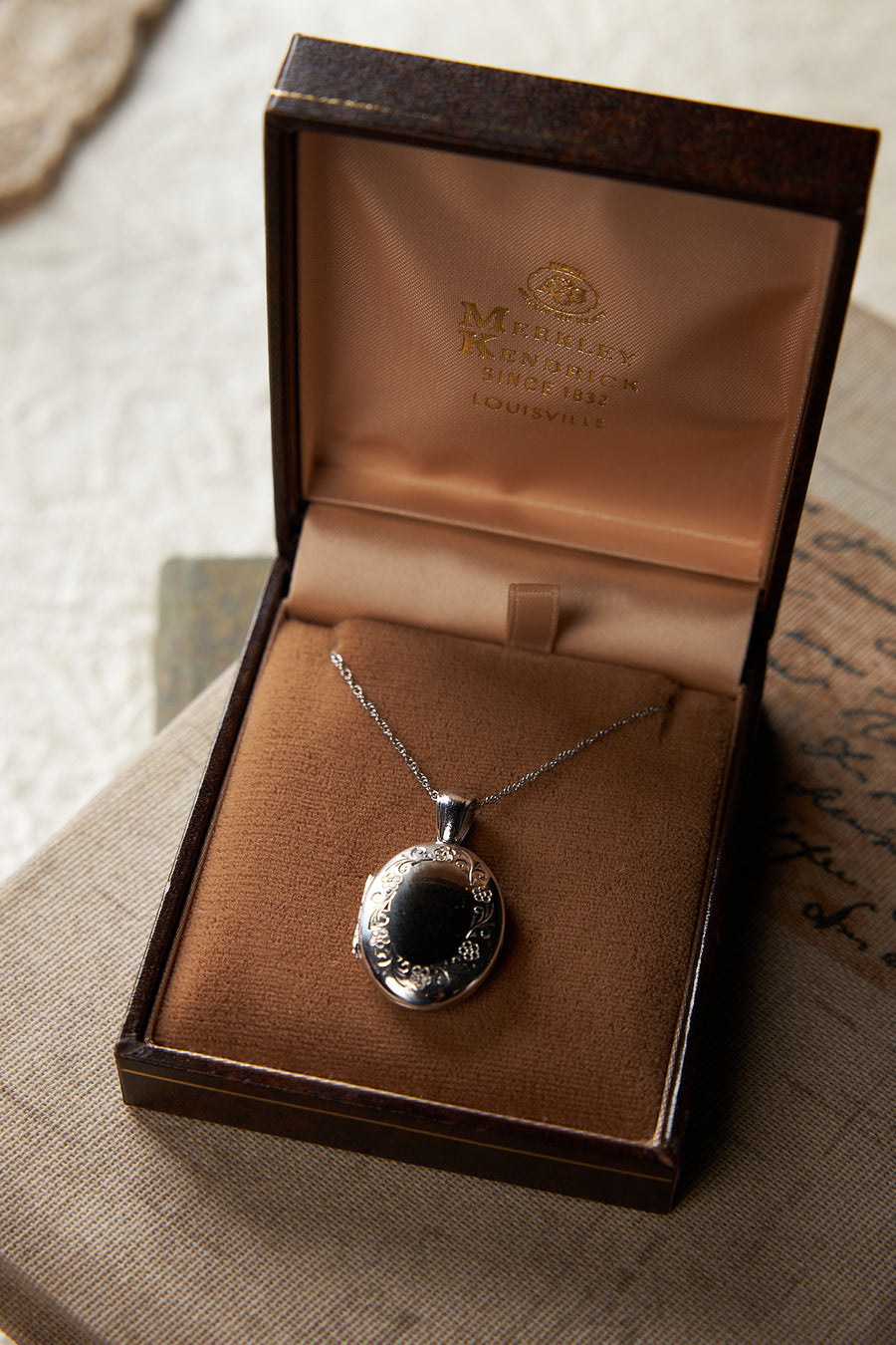 18 Karat White Gold Locket