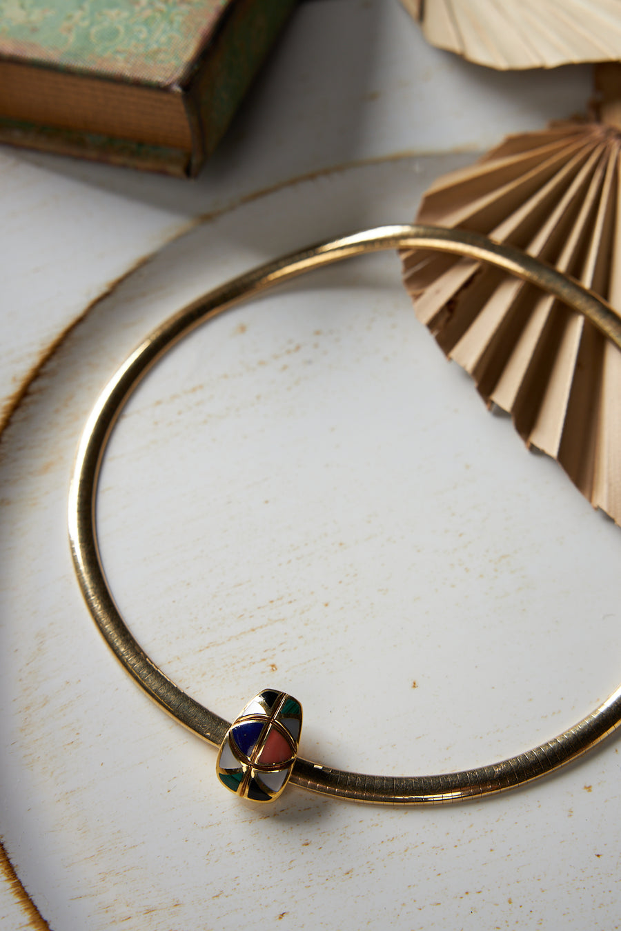 14 Karat Yellow Gold Inlaid Pendant