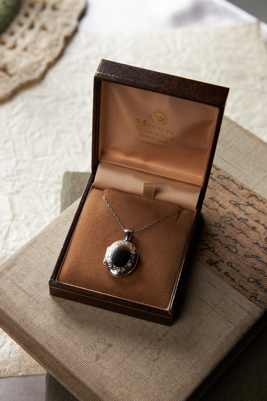 18 Karat White Gold Locket