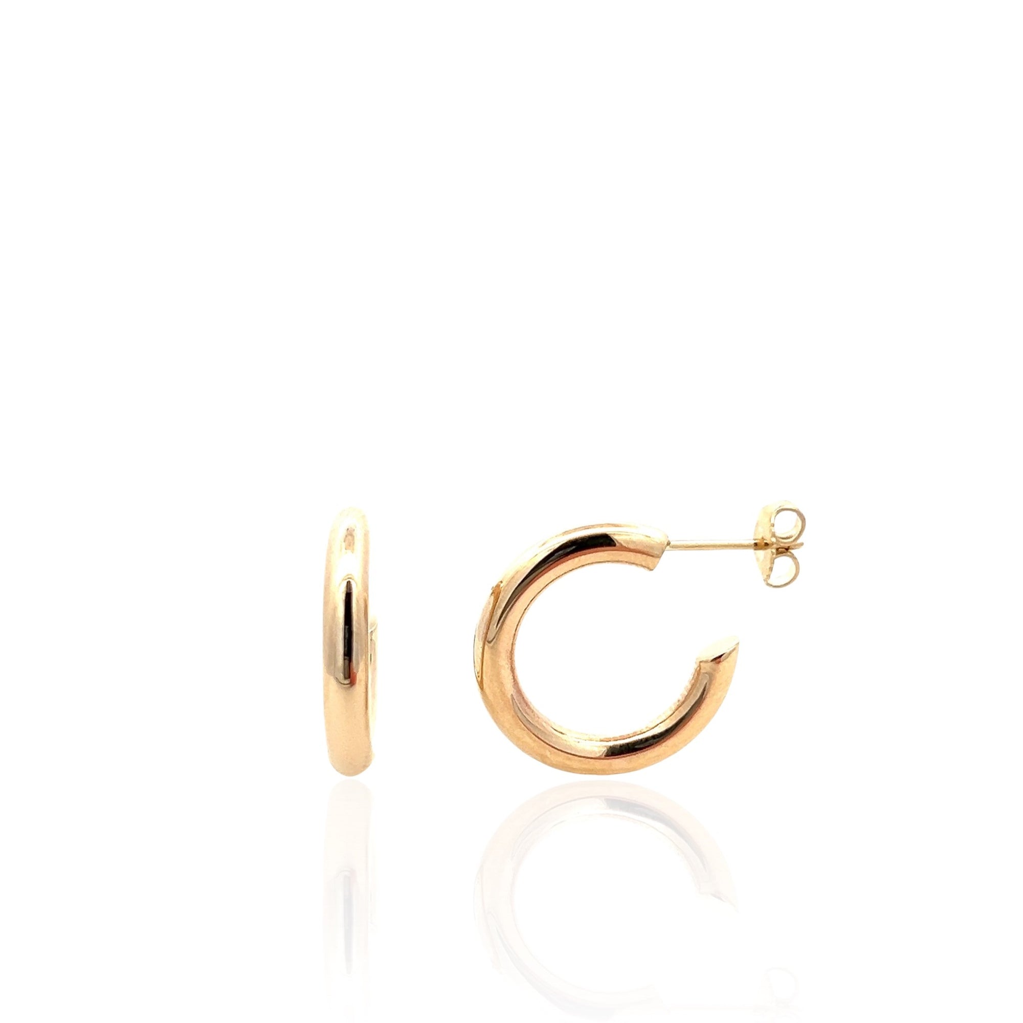 14 Karat Yellow Gold 3.5x22 mm Hoop Earrings