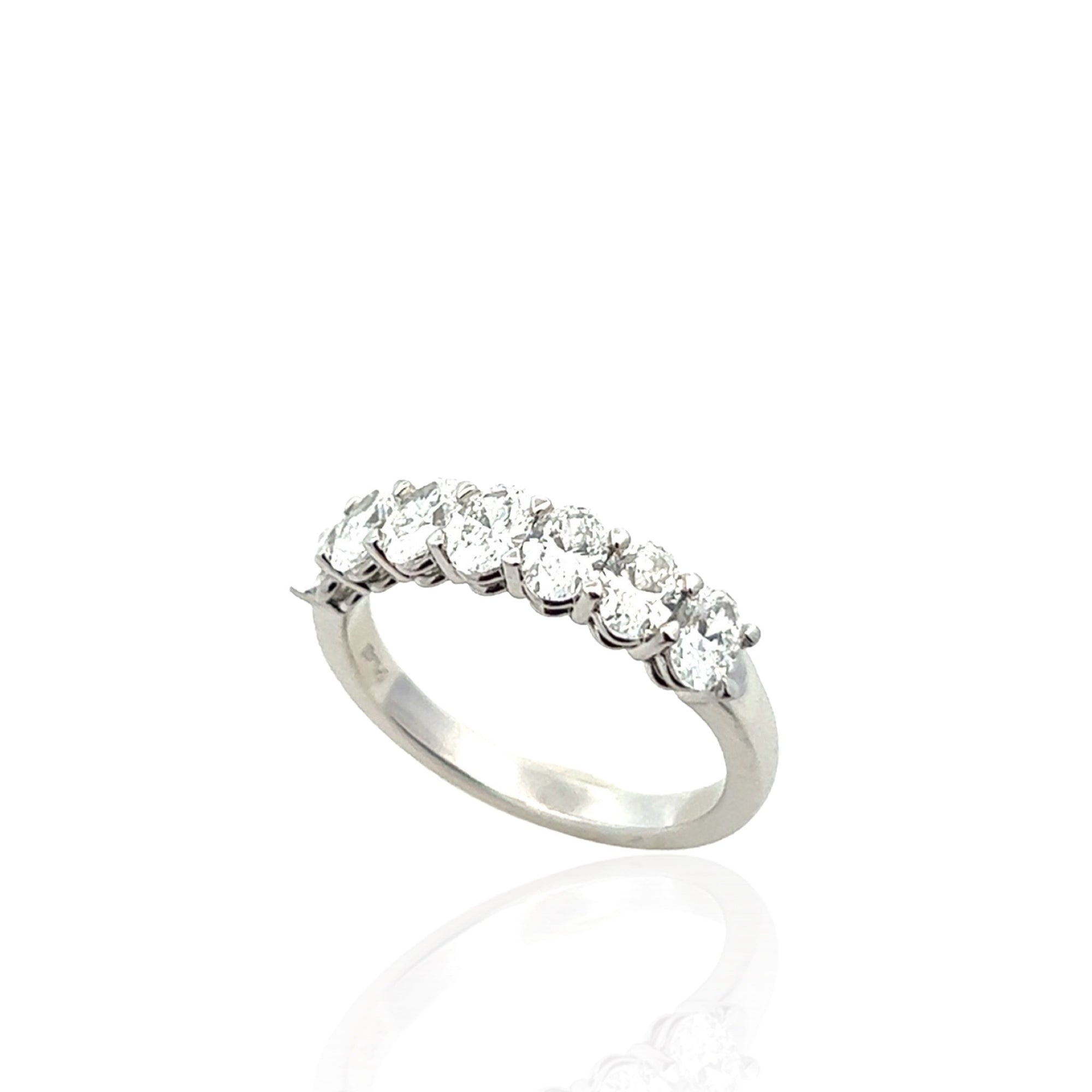 Platinum Oval Cut Diamond Band