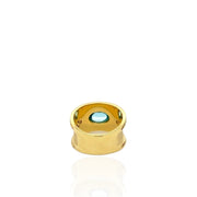 14 Karat Green Gold Apatite and Diamond Ring