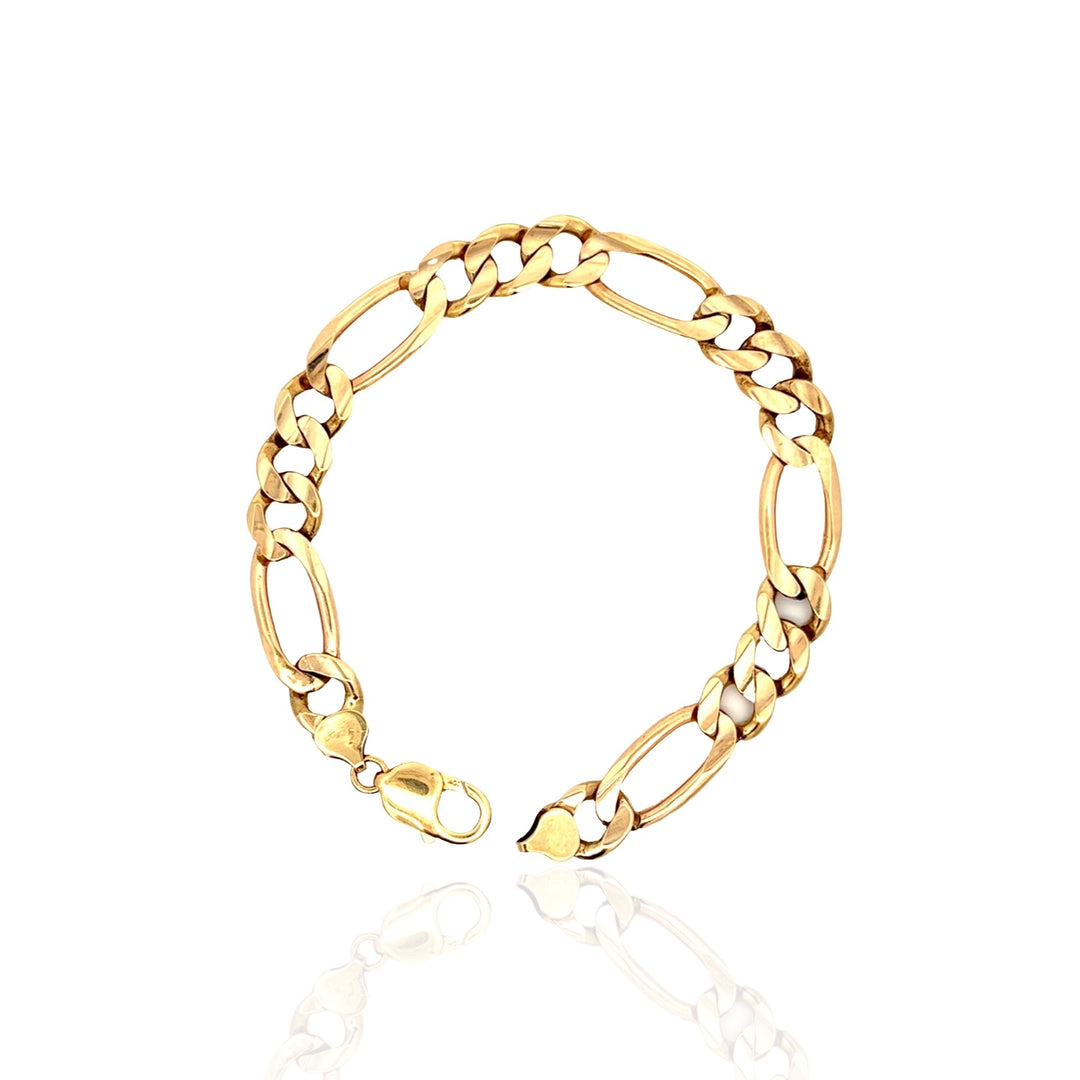 10 Karat Yellow Gold Men's Figaro Link Bracelet