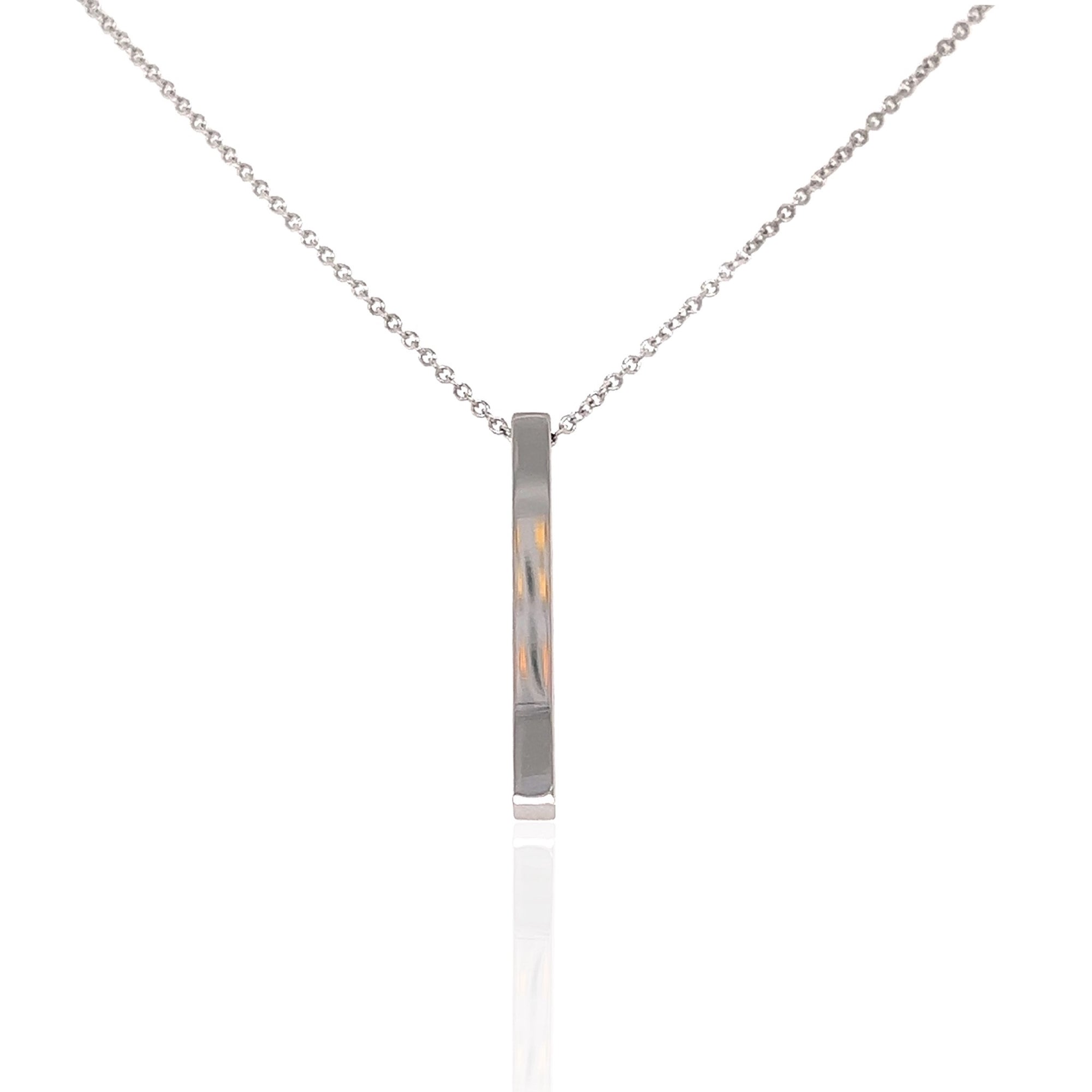 14 Karat White Gold Engravable Necklace